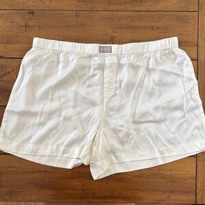 J. Crew White Satin Pajama Shorts